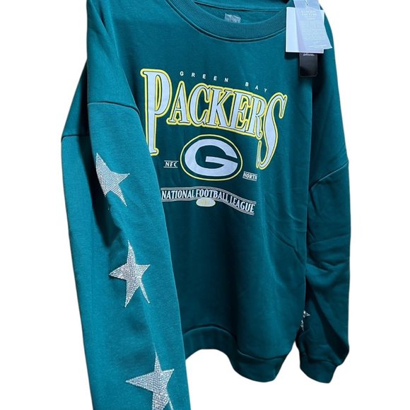 Women's XL Green Bay Packers Gameday Couture Rhinestone Star Sweatshirt JIT33 - Picture 3 of 7